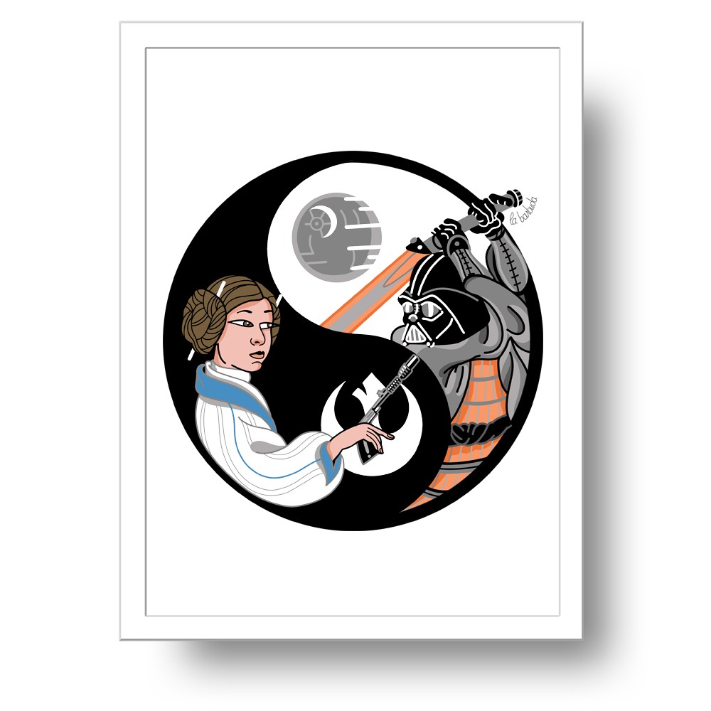 Lámina Ying Yang samurai