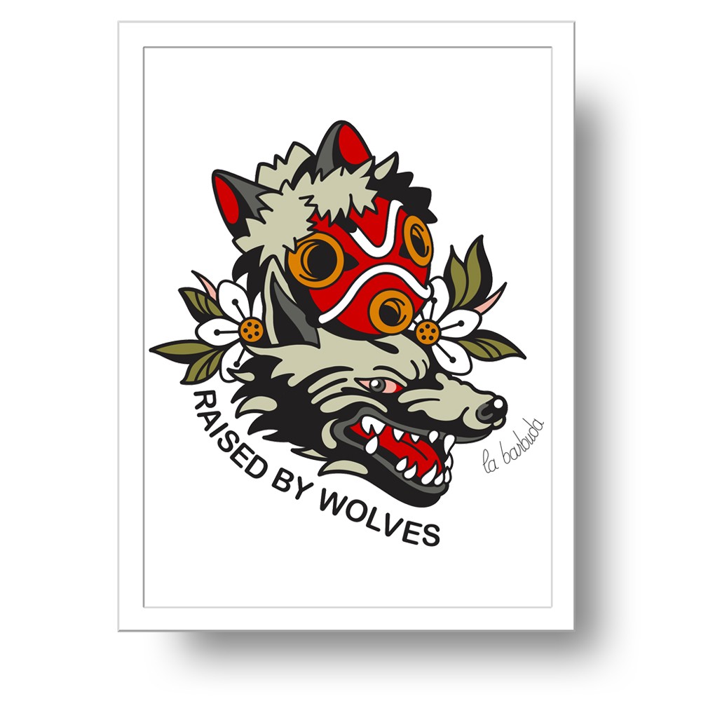 Mononoke Wolves Lámina