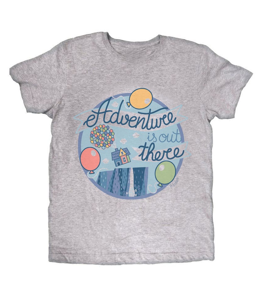 Adventure is out there Up camiseta gris