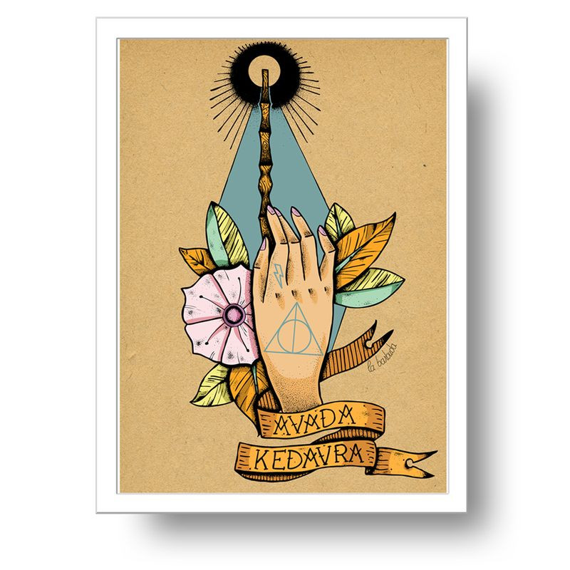 Lámina Avada Kedavra A4 de la barbuda