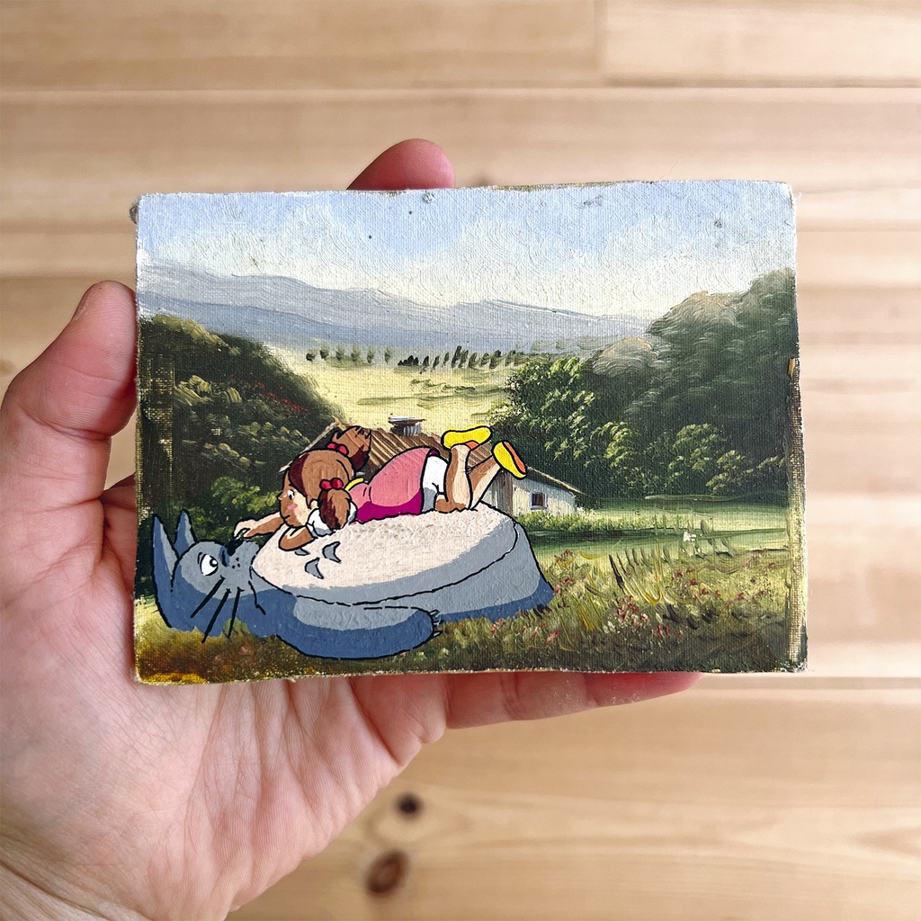 Lienzo vintage modificado Totoro