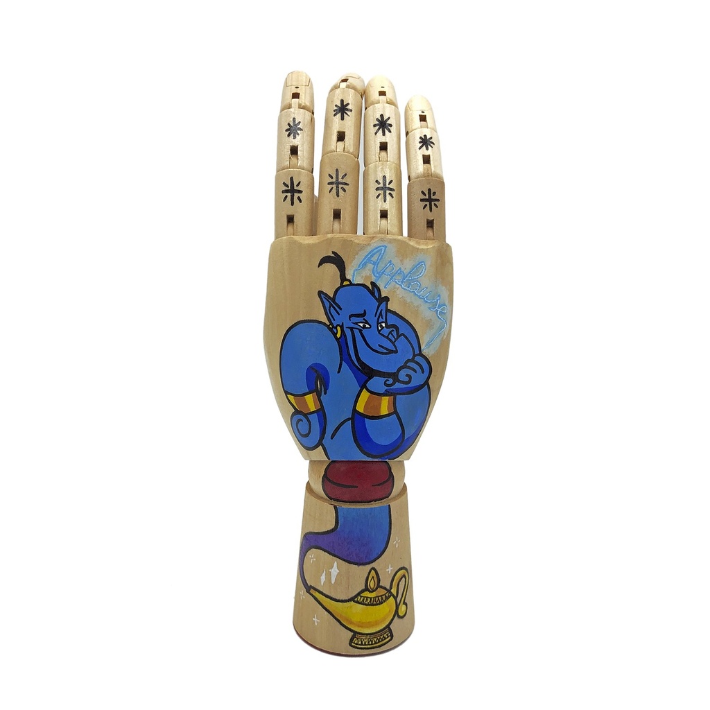 Mano de madera Genio aplauso pintada a mano