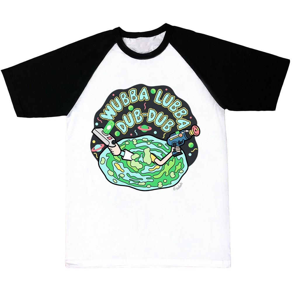 Camiseta mangas negras Wubba Lubba dub-dub