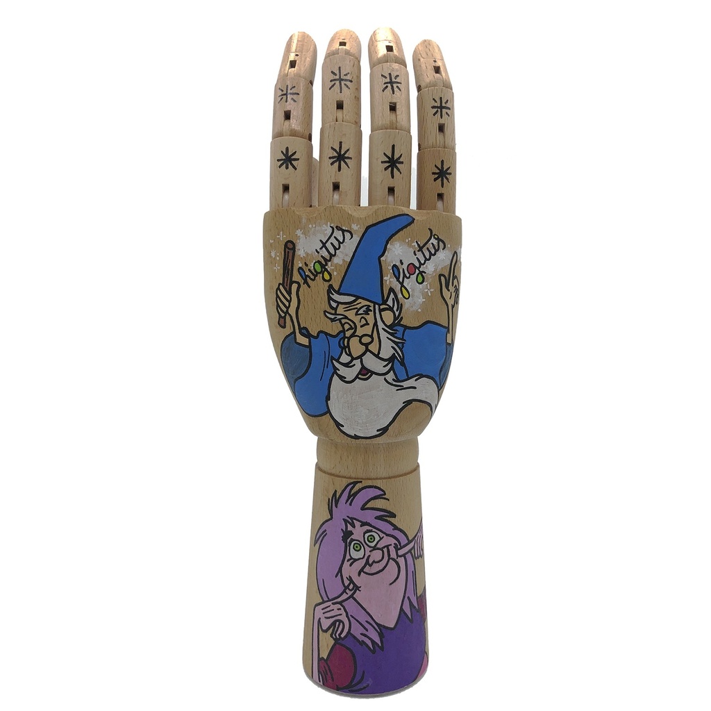 Mano de madera Higitus Figitus pintada a mano