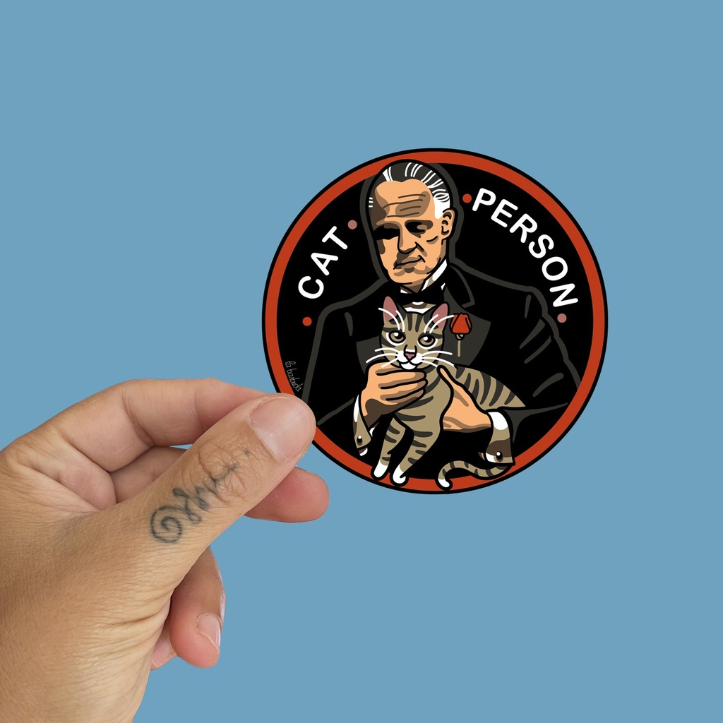 Pegatina vinilada Cat Person Padrino