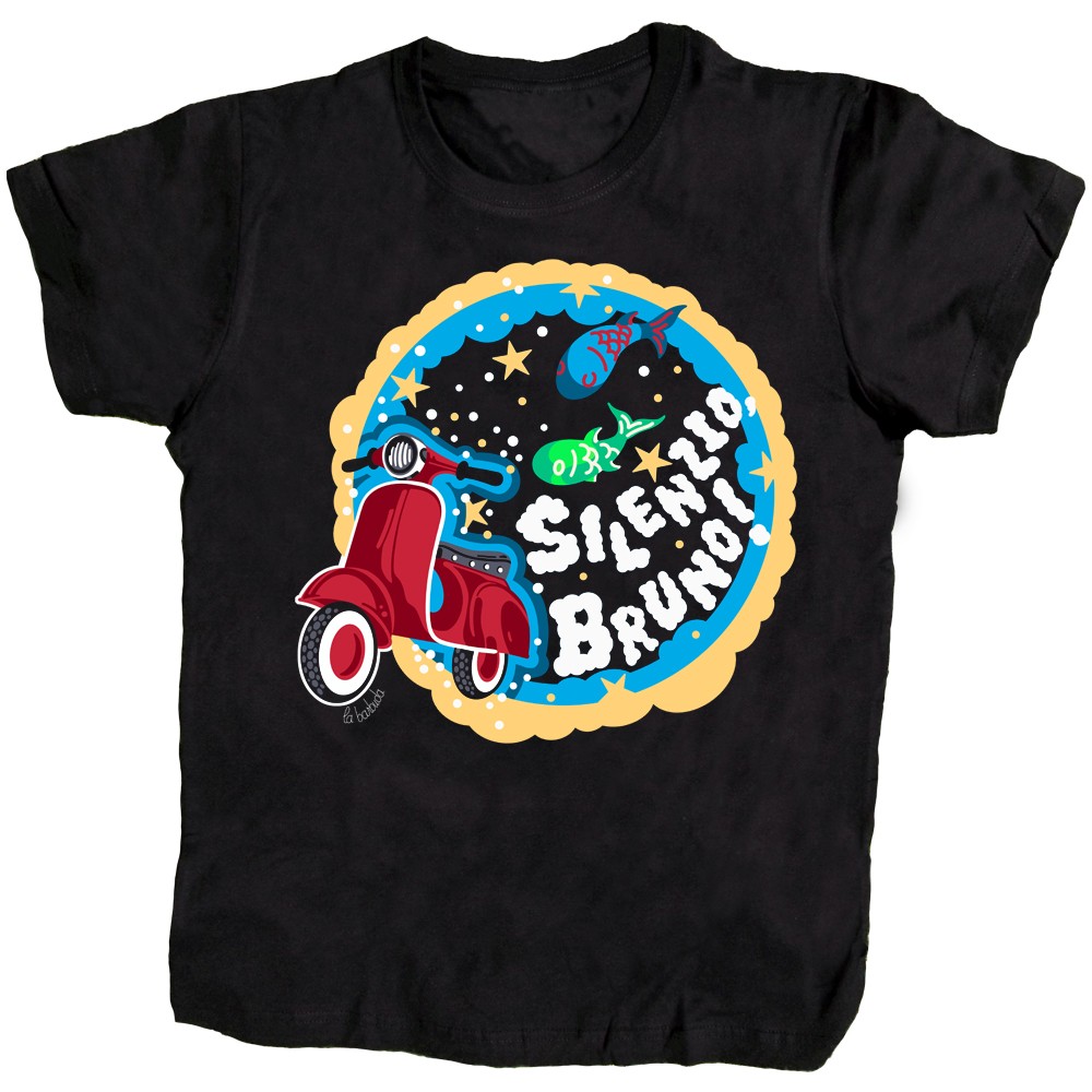 Camiseta negra Silenzio Bruno Vespa