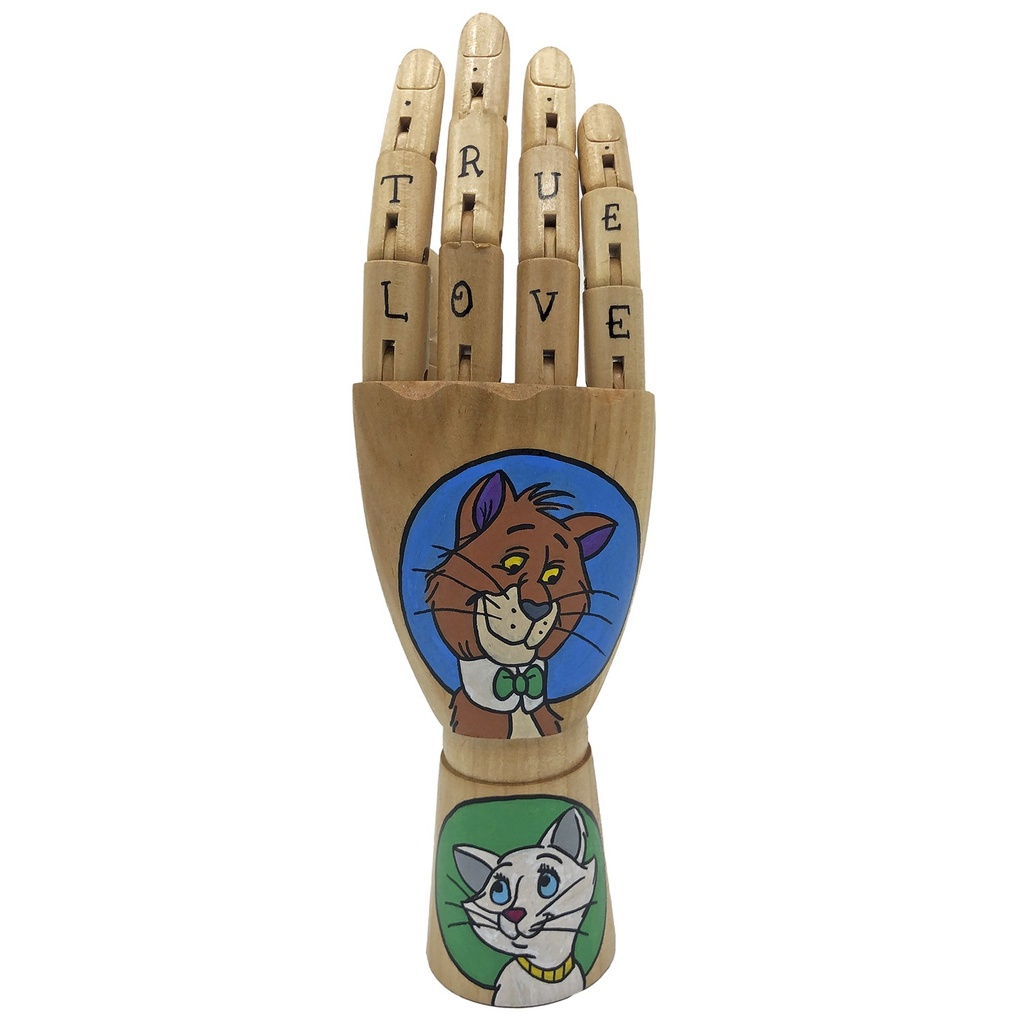 Mano de madera True Love gatos