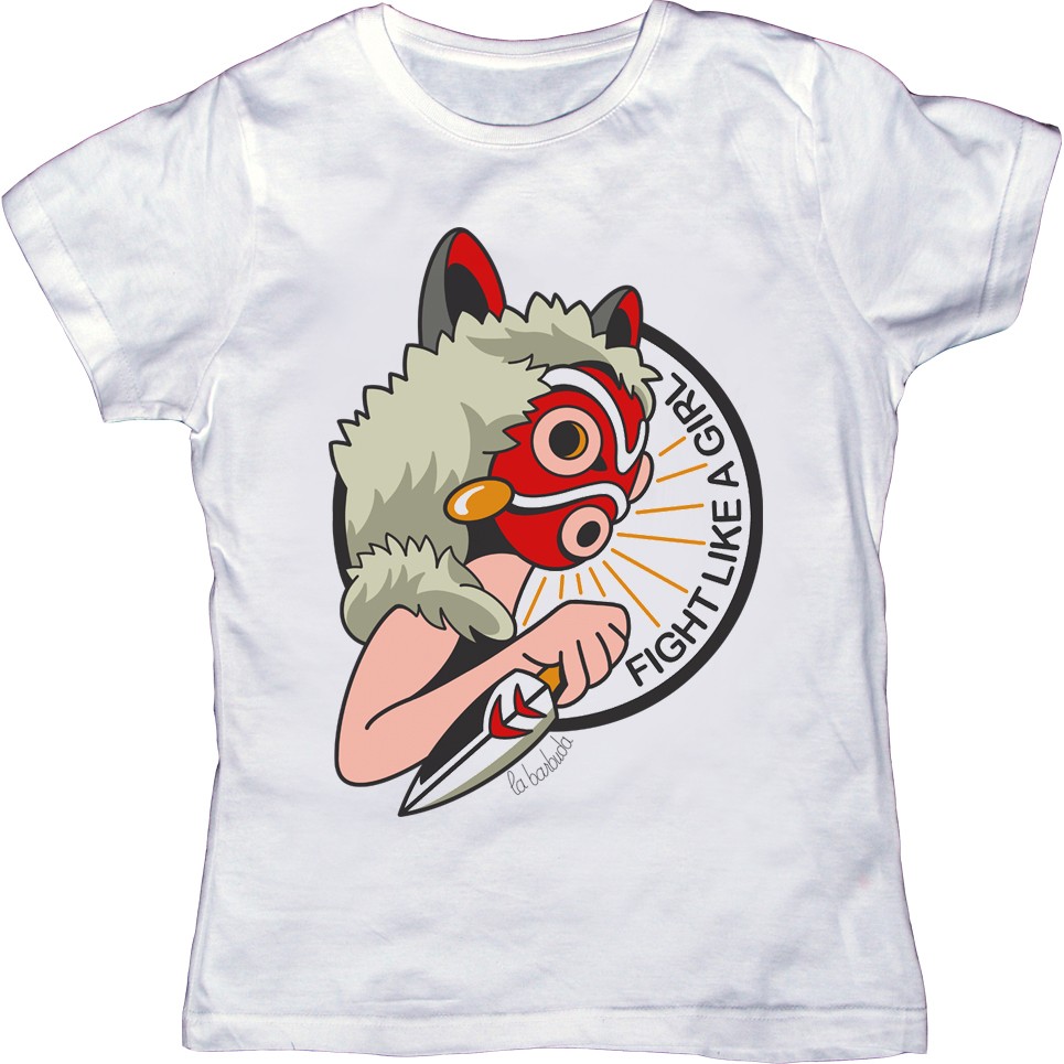 Mononoke camiseta blanca Fight Like a girl me again