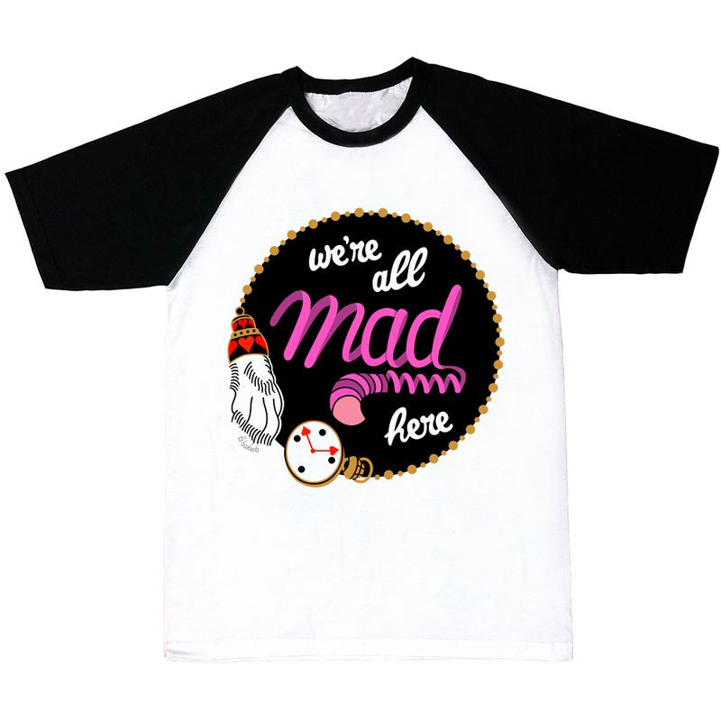 Camiseta mangas negras We're all mad here