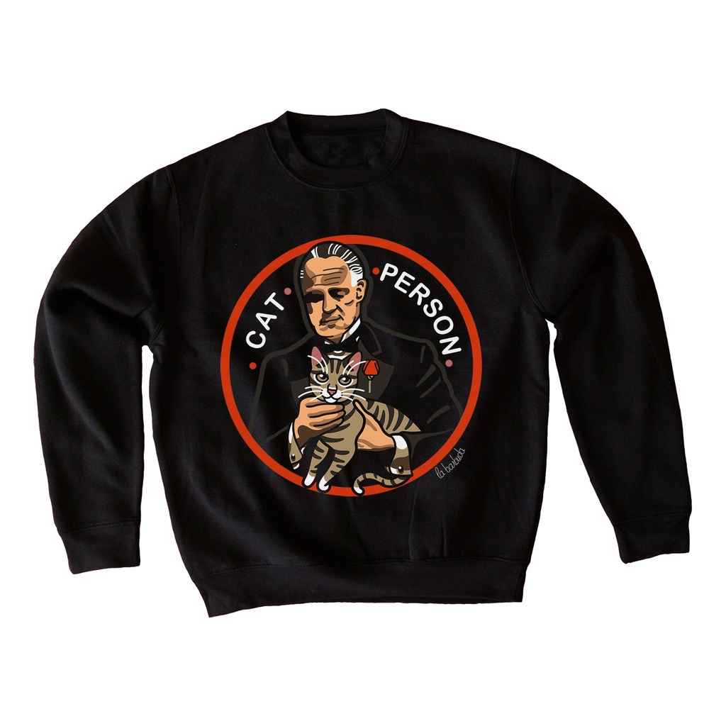 Padrino Cat Person Sudadera negra