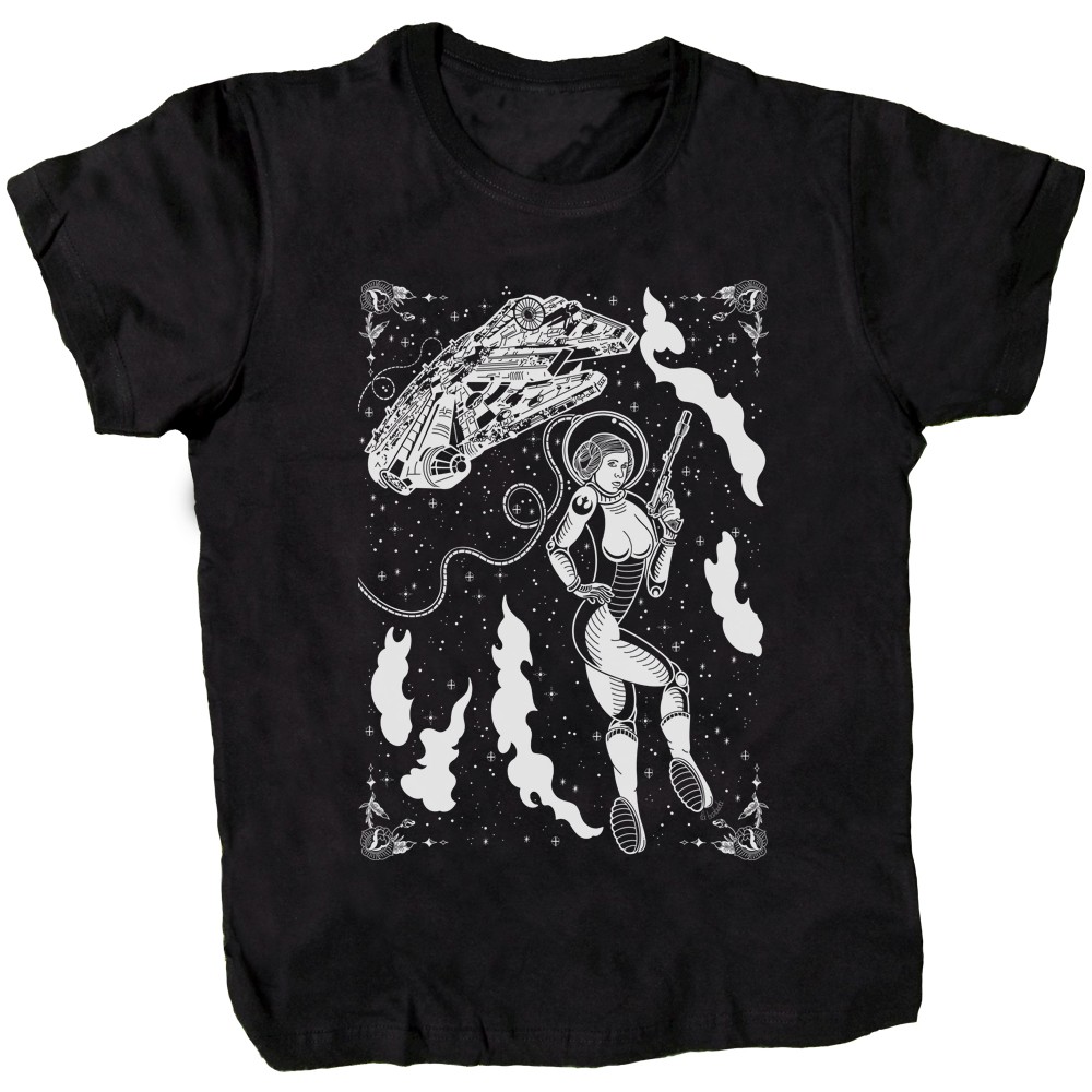 Camiseta negra Princesa Astronauta
