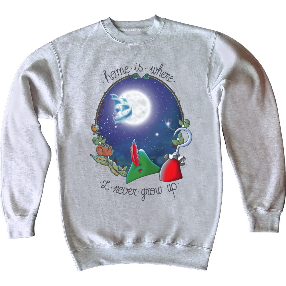 Sudadera Home is where I never grow up