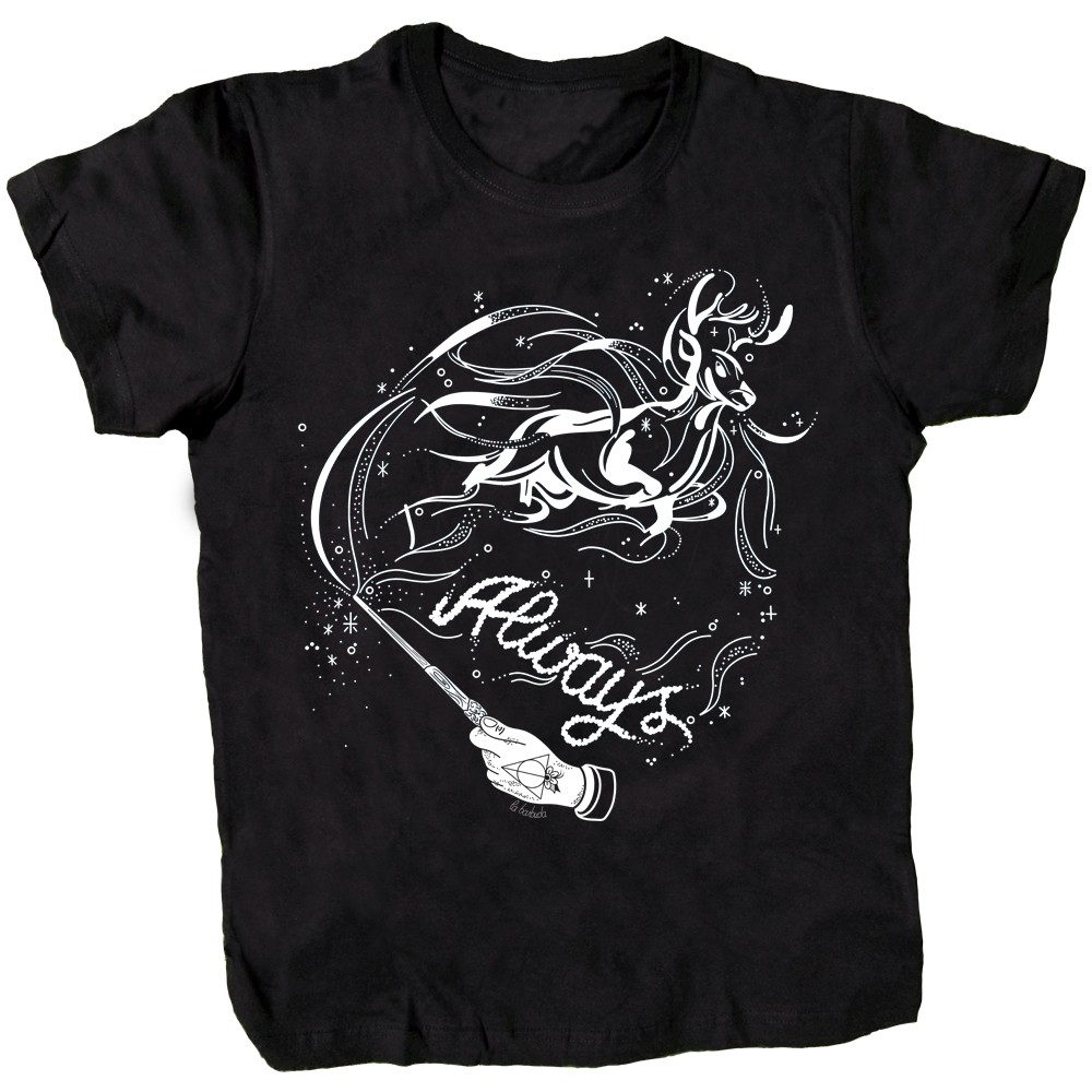 Camiseta negra Always Ciervo Patronus