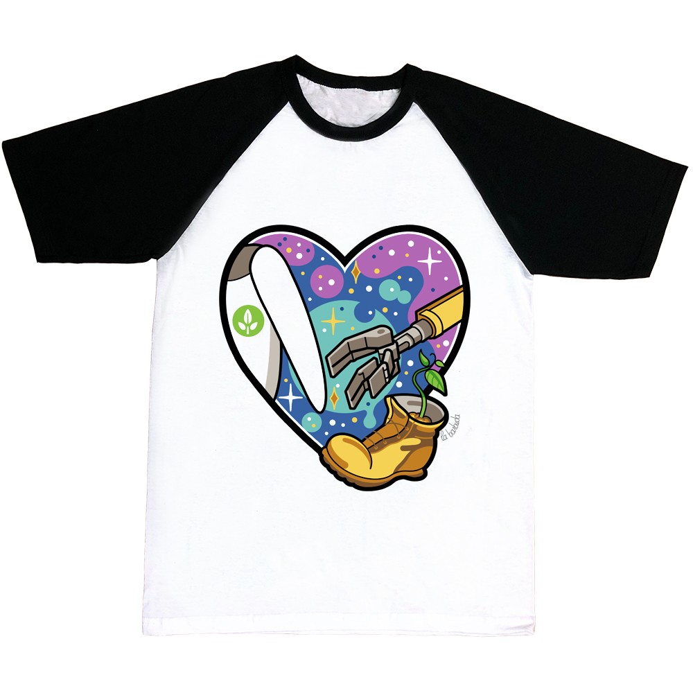 Camiseta mangas negras Wall-E Galaxia