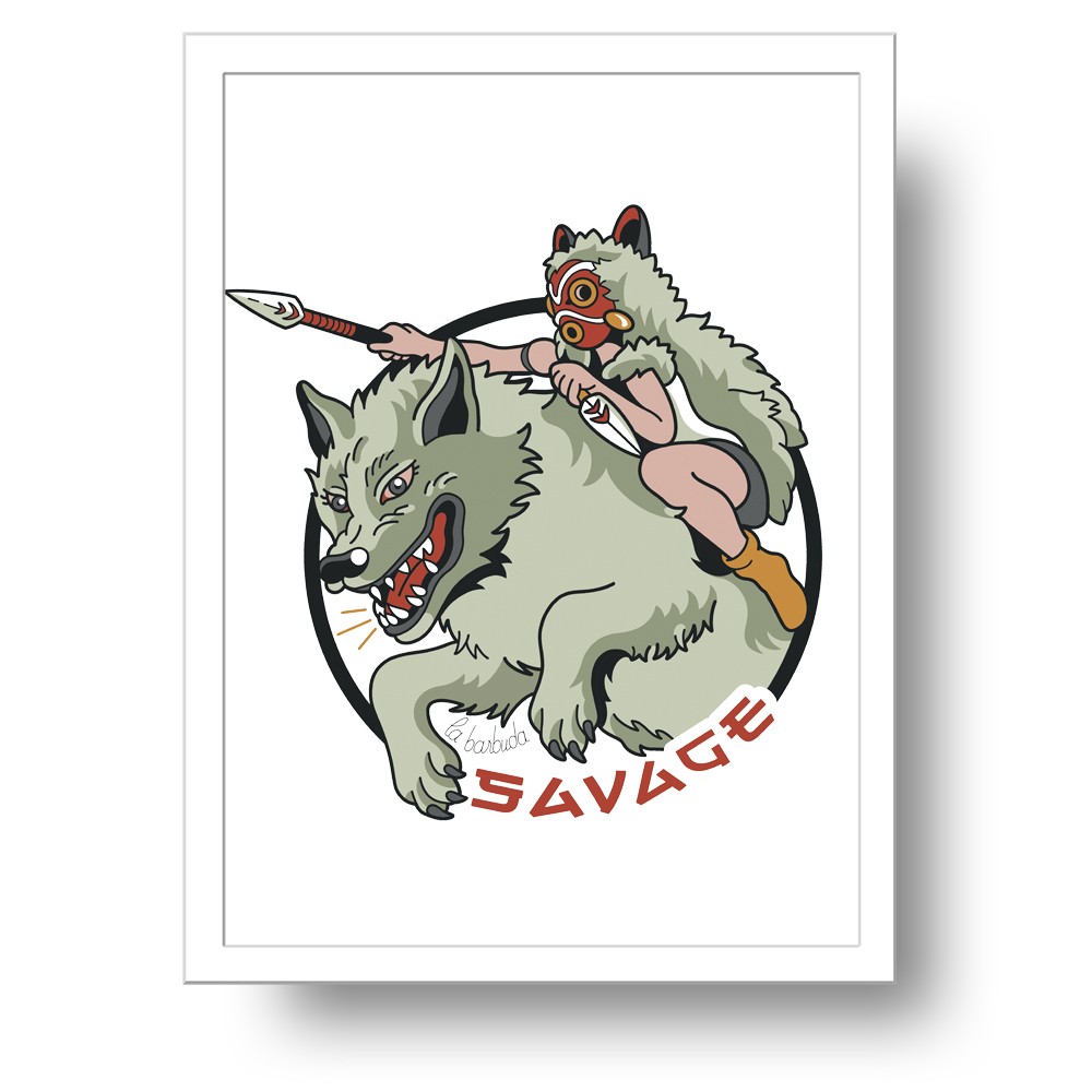 Mononoke Savage lobo Lámina