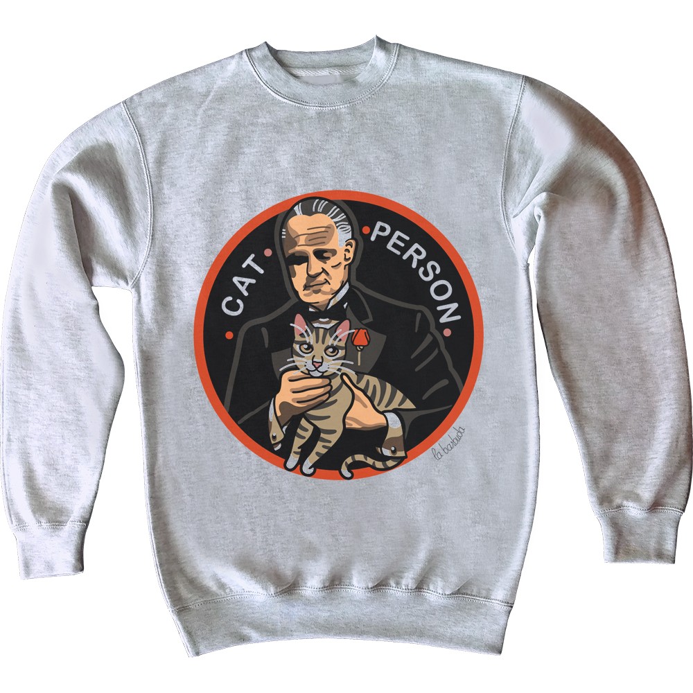 Godfather Cat Person Sudadera gris