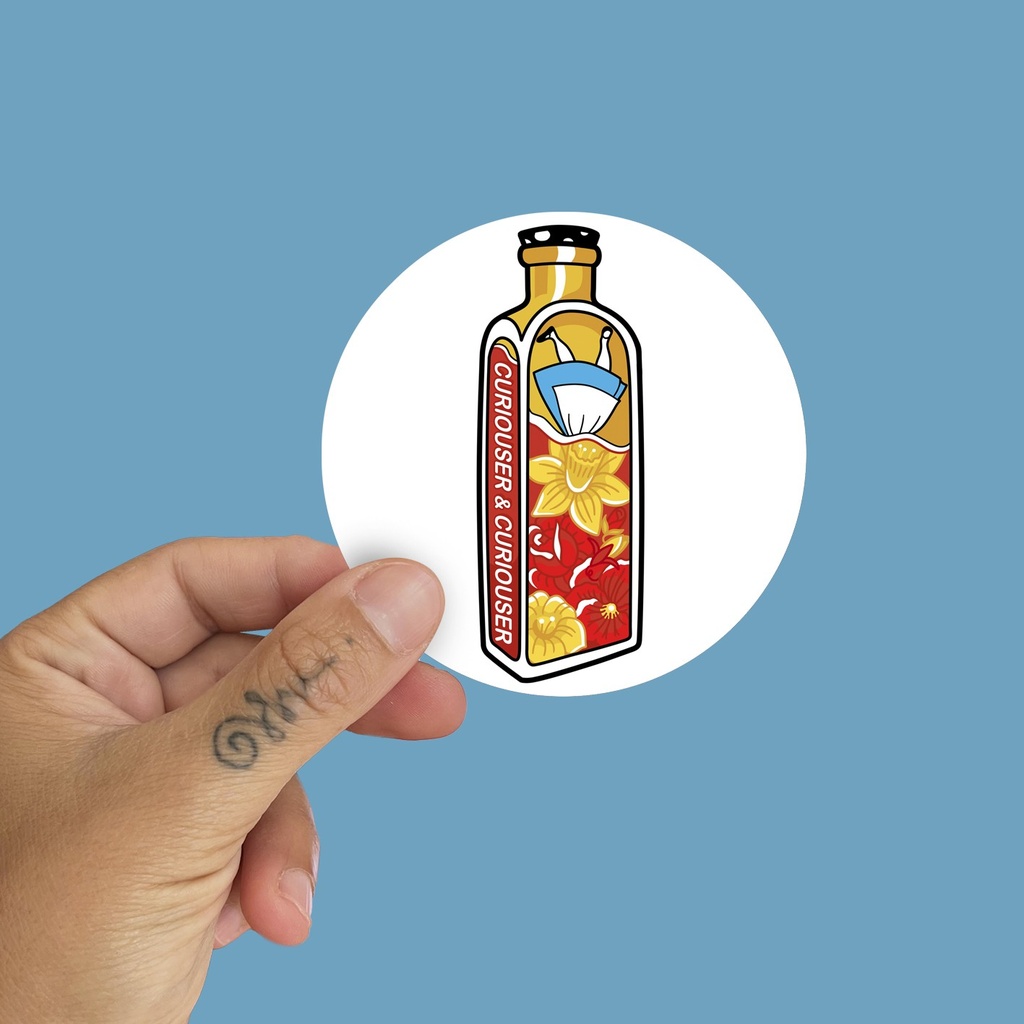 Pegatina Curiouser and Curiouser by la barbuda