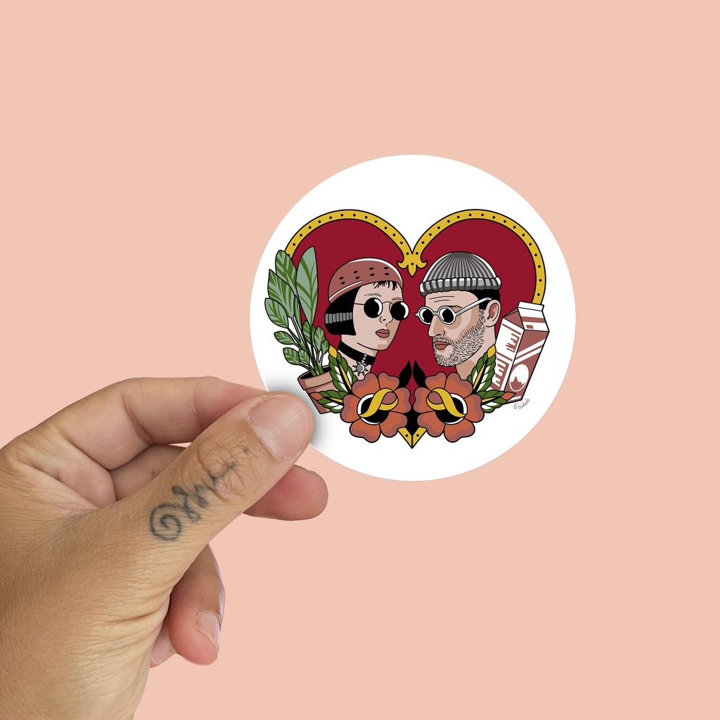 Pegatina Leon y Mathilda by la barbuda