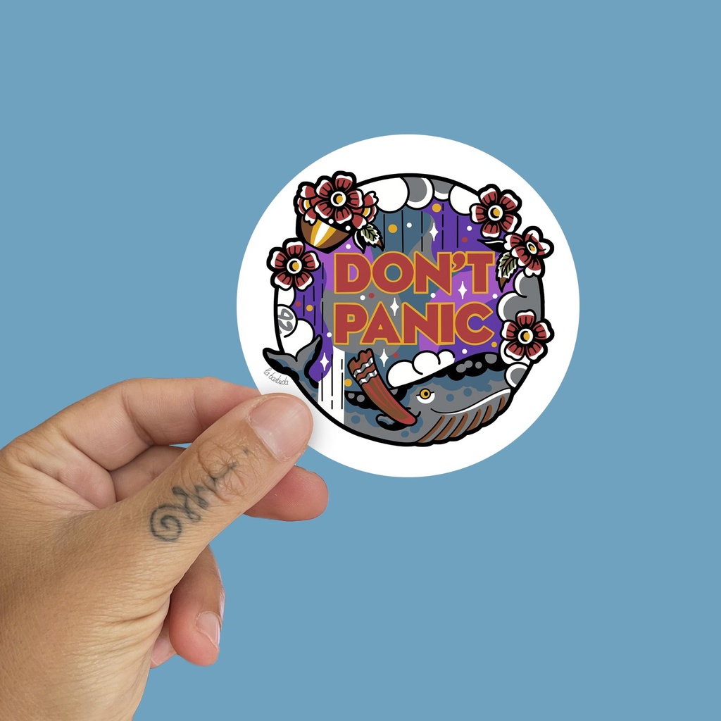 Pegatina Don't Panic Ballena 42 by la barbuda