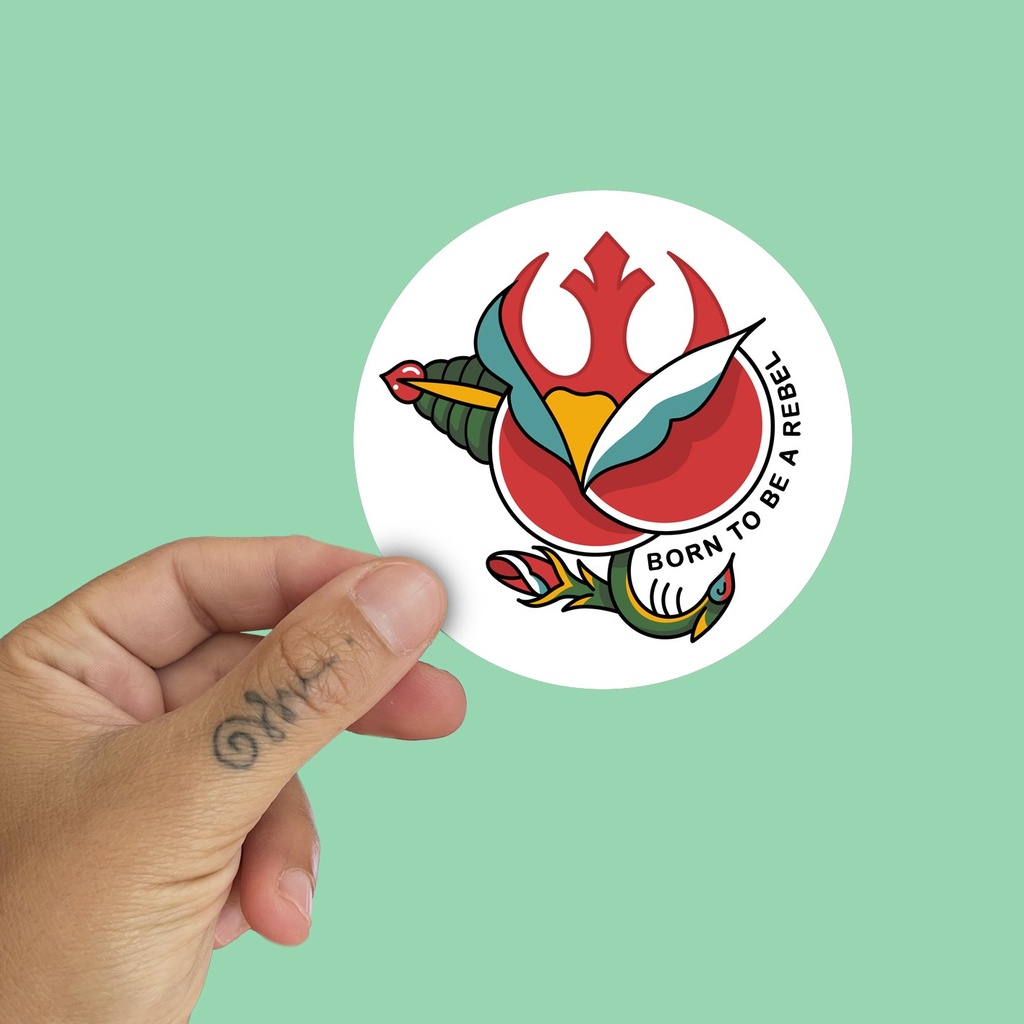 Pegatina Rosa Born to be a rebel by la barbuda