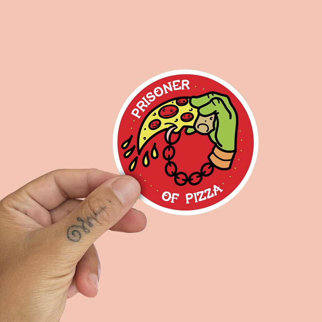 Pegatina Prisoner of Pizza by la barbuda