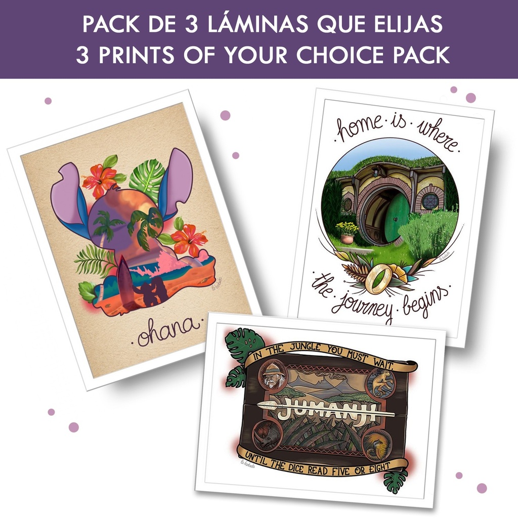 Pack de 3 láminas que elijas