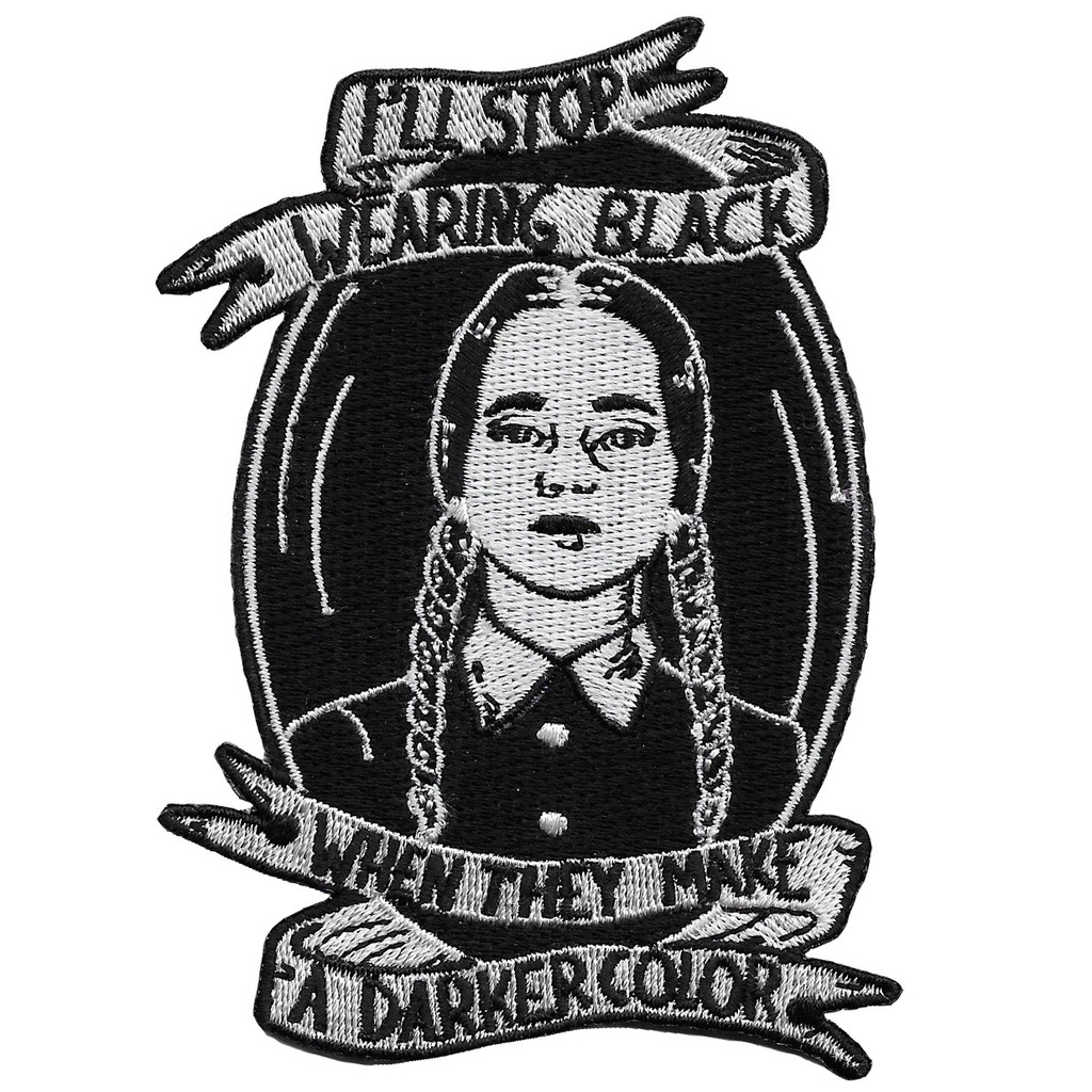 Addams I'll stop wearing black parche