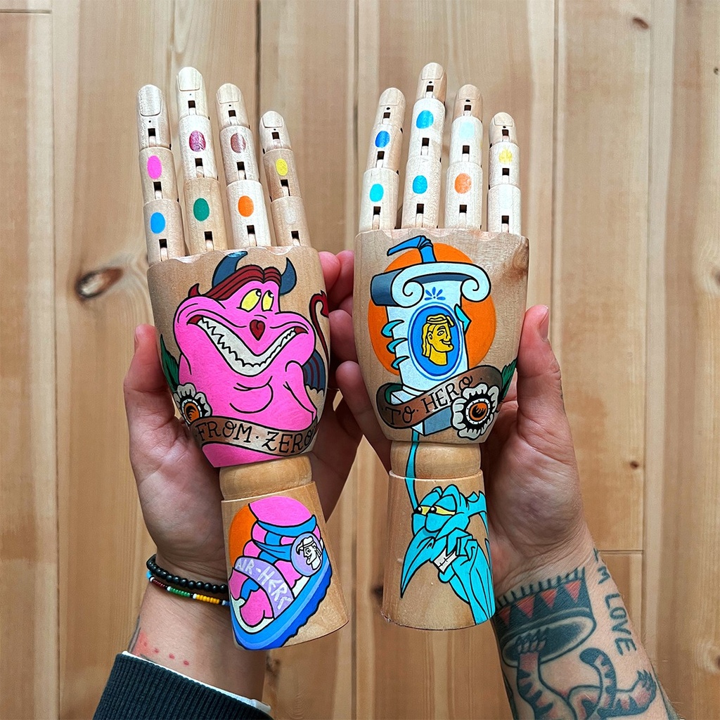 2 Manos de madera Hercules Heroe