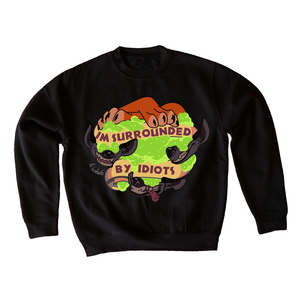Sudadera negra Idiotas hienas