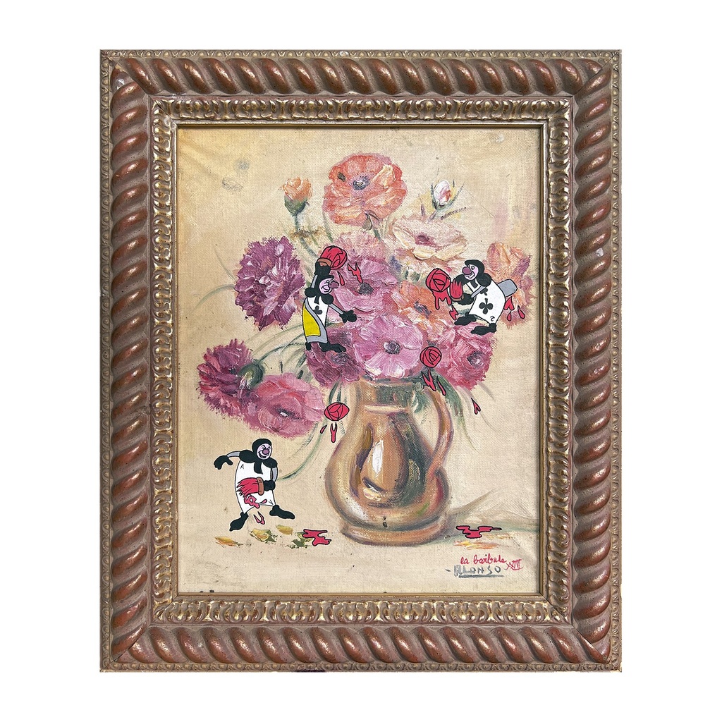 Cuadro Alicia Cartas Rosas