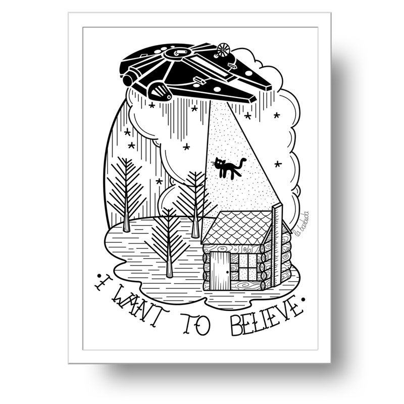 Lámina I want to Believe blanca