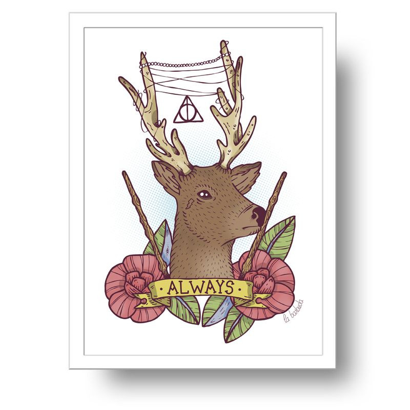 Lámina Expecto Patronum Ciervo de la barbuda