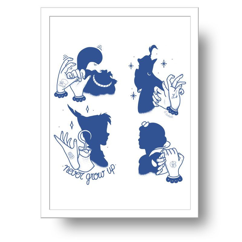 Lámina Never Grow Up sombras