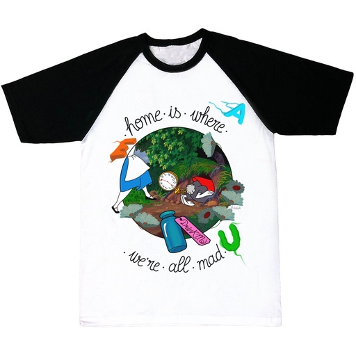 Camiseta mangas negras Home is where we're all mad