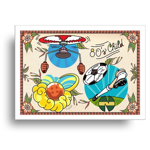 Lámina 80s child infancia dibujos animados