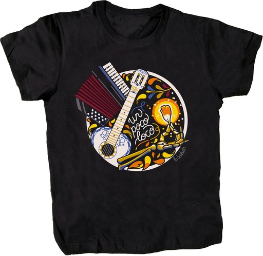 Un poco loco camiseta negra de la barbuda