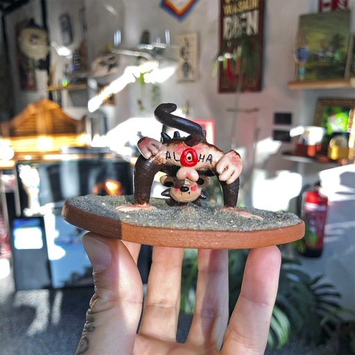 Soporte incienso Mono Aloha Sailor Jerry hecho a mano