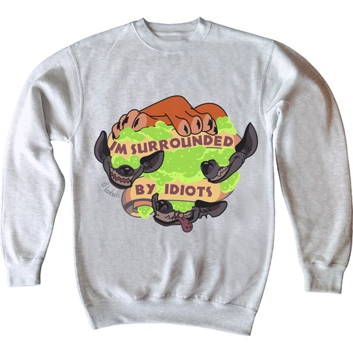 Sudadera gris Idiotas hienas