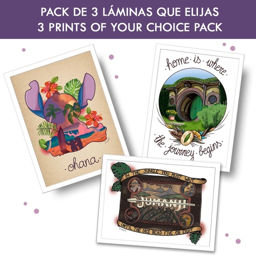 Pack de 3 láminas que elijas