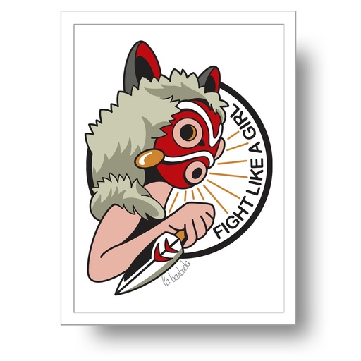 Mononoke Fight like a Girl Lámina
