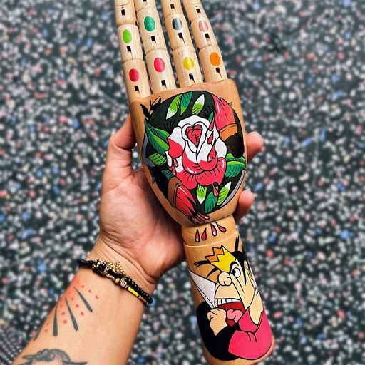 Mano Alicia Reina Corazones Rosas