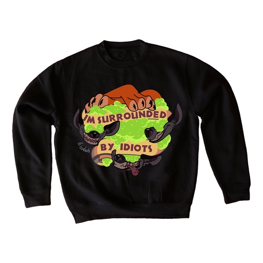 Sudadera negra Idiotas hienas