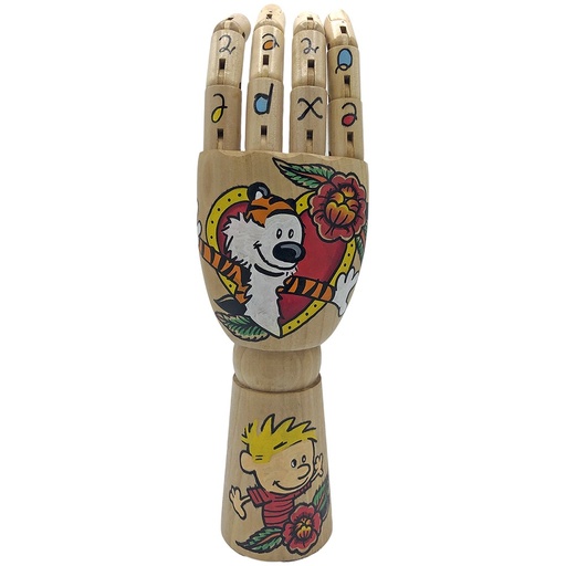 Mano de madera Calvin pintada a mano