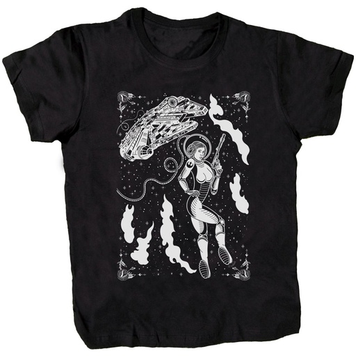 Camiseta negra Princesa Astronauta