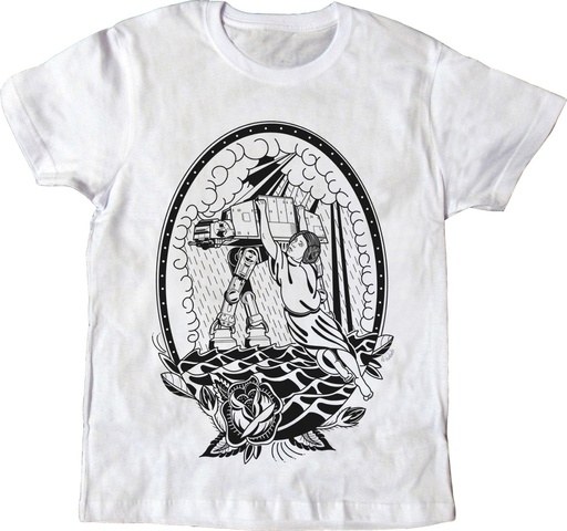 Camiseta L blanca Princesa Rock of ages