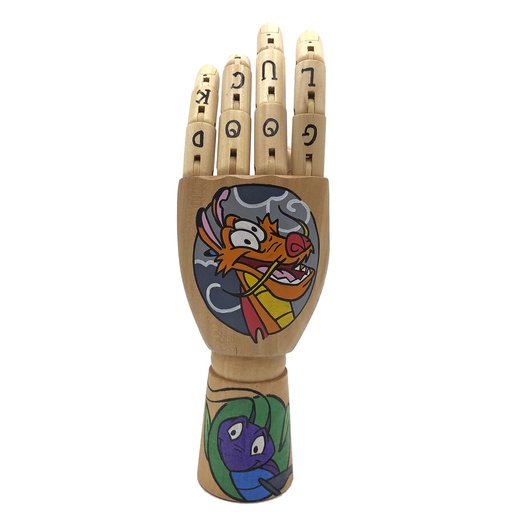 Mano de madera Dagón pintada a mano