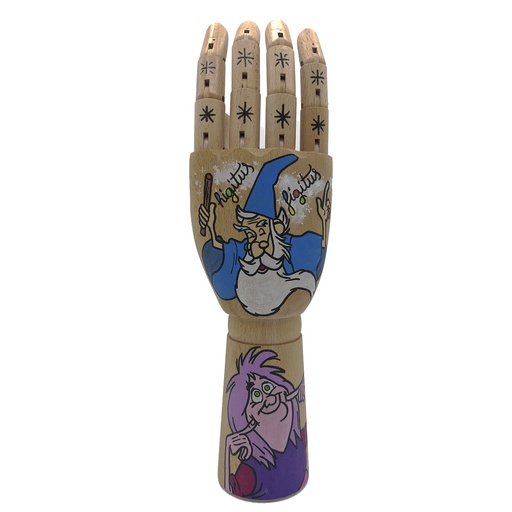 Mano de madera Higitus Figitus pintada a mano