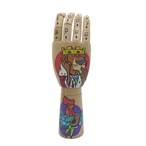 Mano de madera Rey Pelele pintada a mano