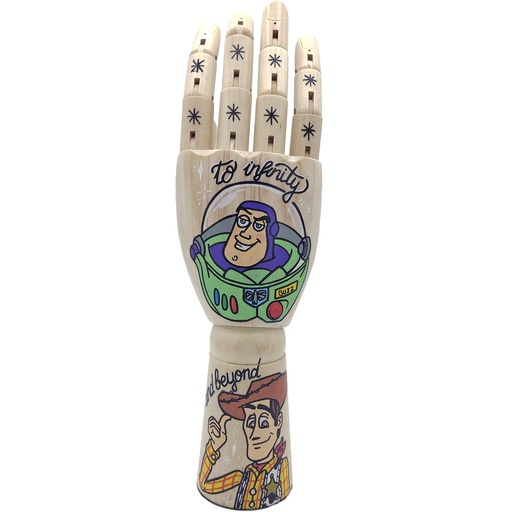 Mano de madera to Infinity pintada a mano