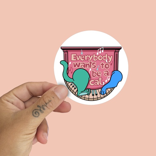 Pegatina gato Jazz by la barbuda